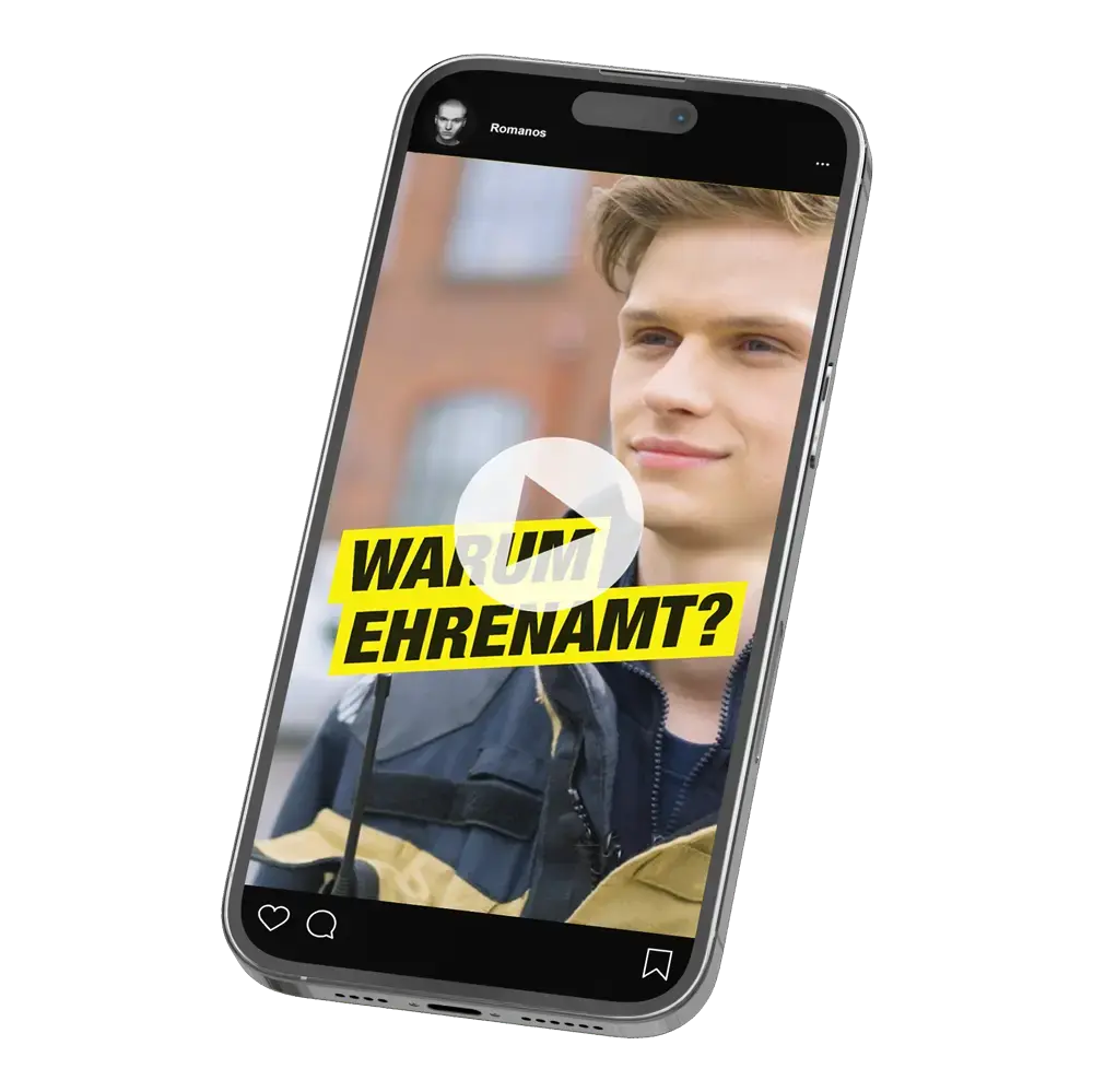 Das Bild zeigt ein Smartphone mit einer Videopreview des Interviews mit einem Kampagnengesicht vom VdF.