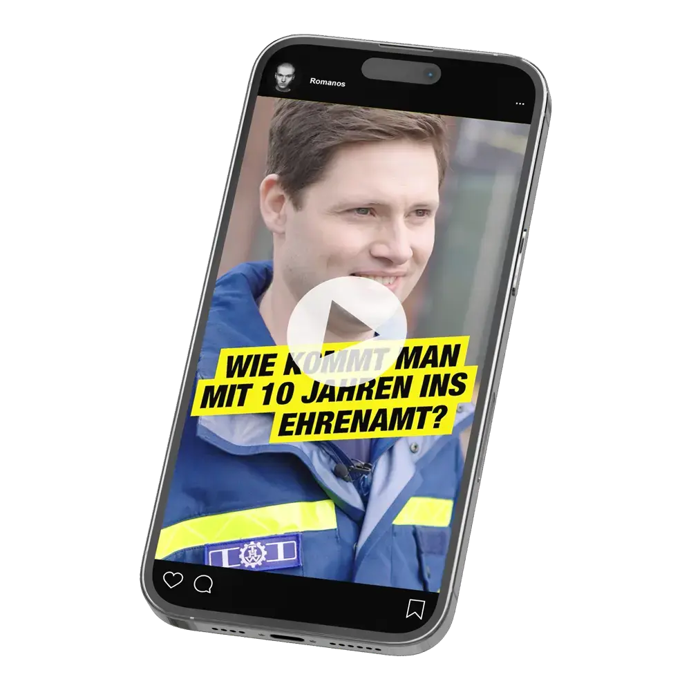 Das Bild zeigt zwei Video-Previews mit den Interviews der Kampagnengesichter des THW.