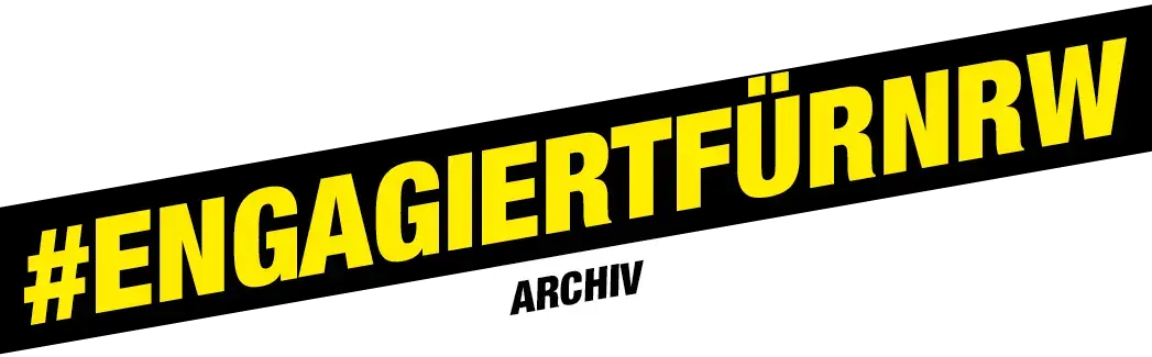 Ein Banner, auf dem #engagiertfürnrw und Archiv steht.