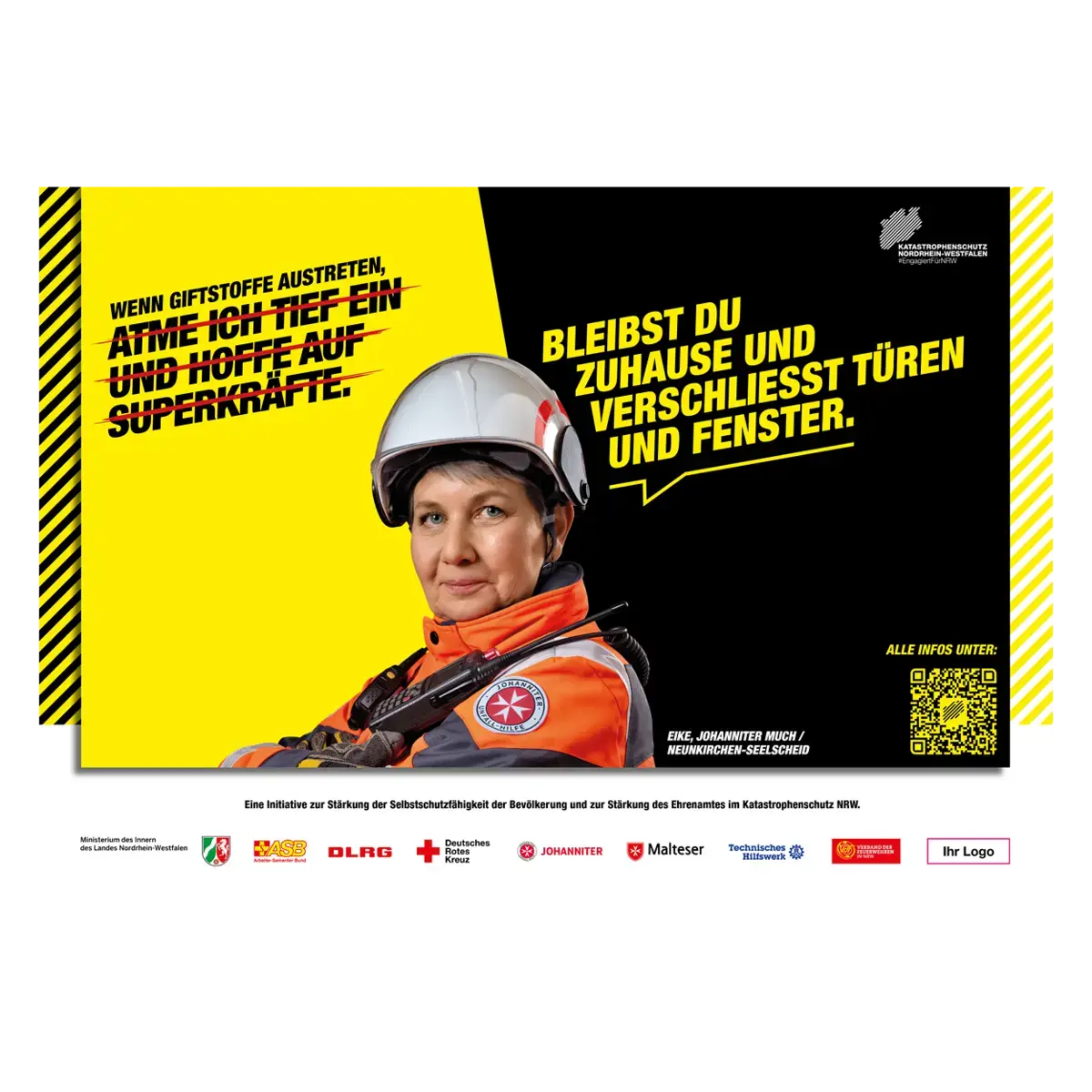 Ein Citystar-Format mit einer Katastrophenschützerin von der JUH.