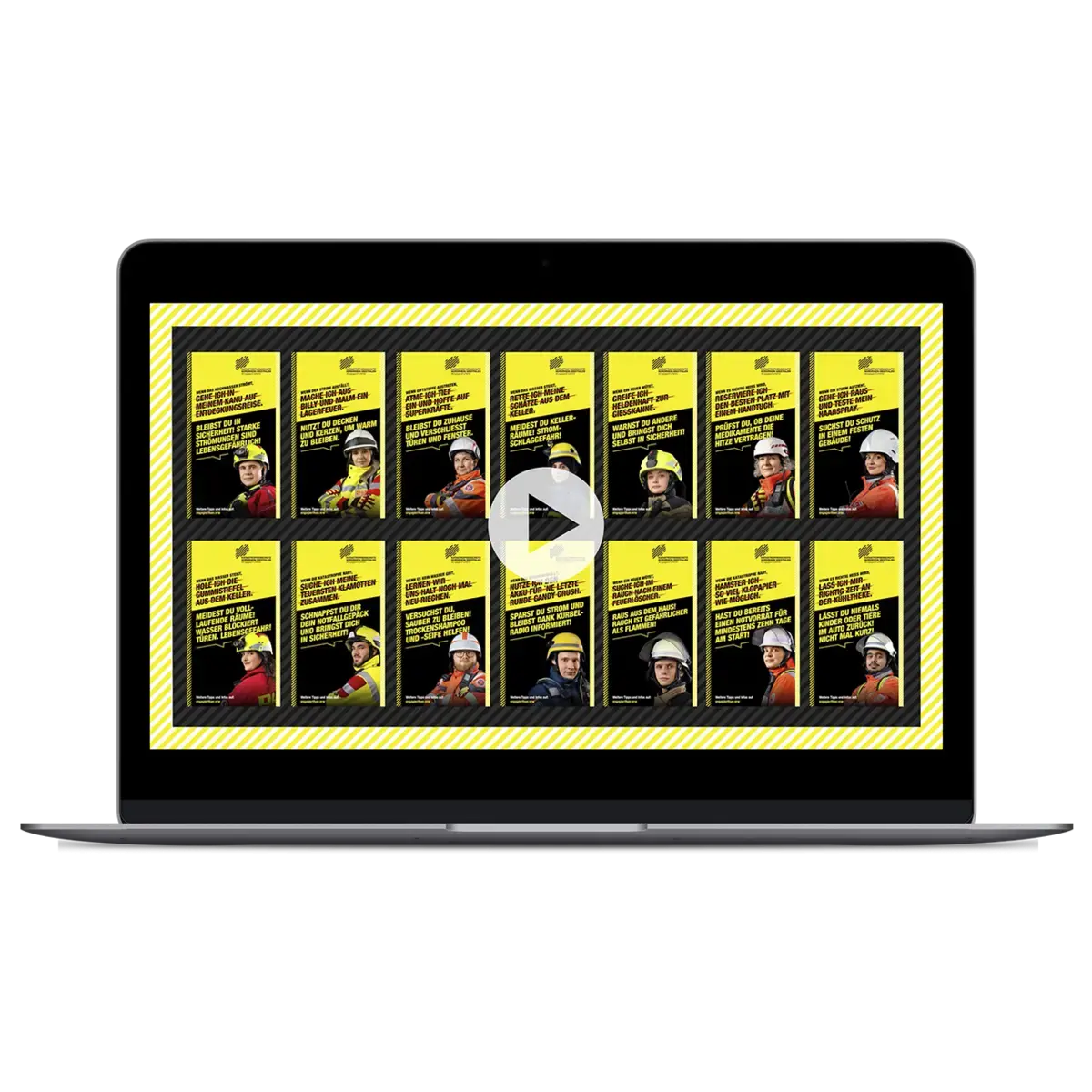 Eine Ansicht der Slideshow auf einem Laptop.