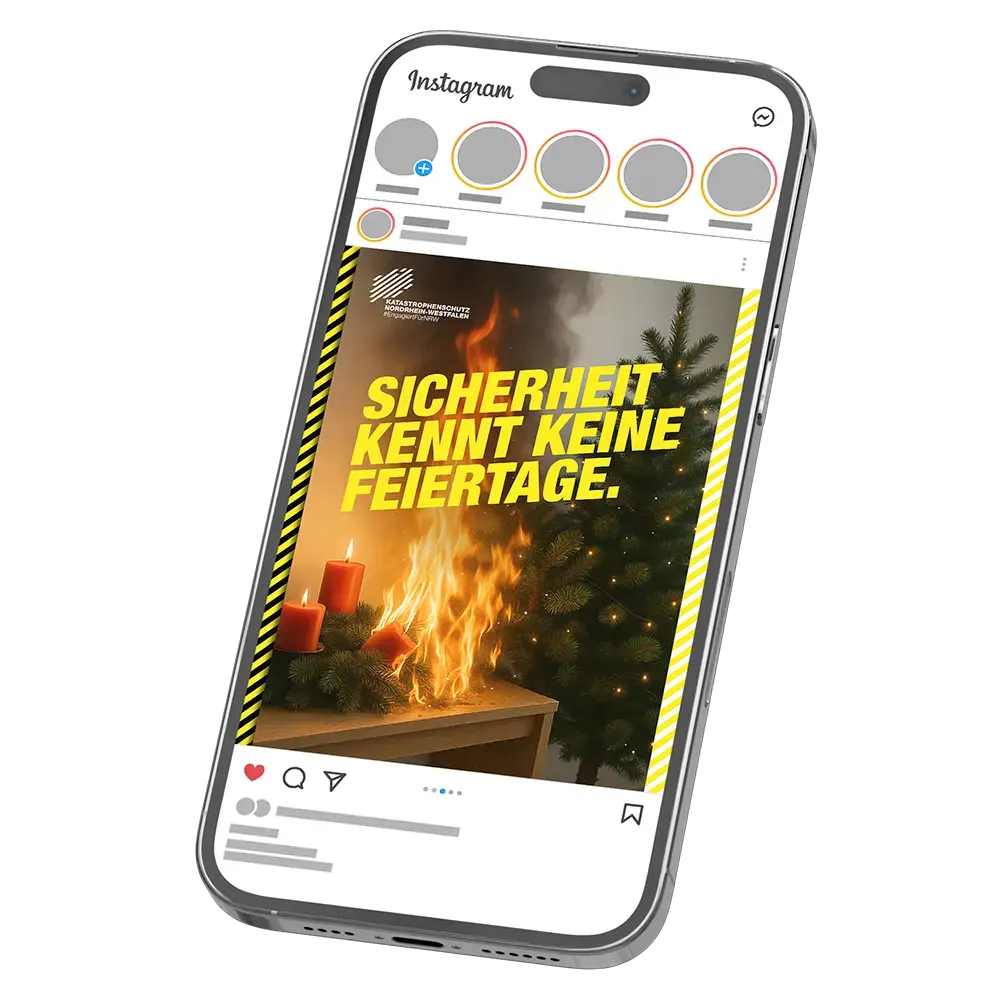 Das Nikolausposting als Social-Media-Beitrag auf einem Smartphone.
