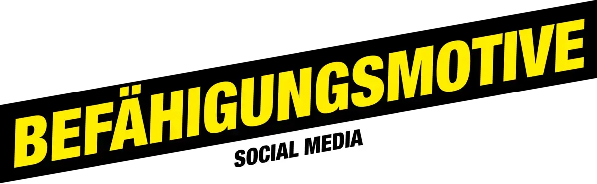 Ein Bannertext, auf dem &quot;BEFÄHIGUNGSMOTIVE - Social Media&quot; steht.