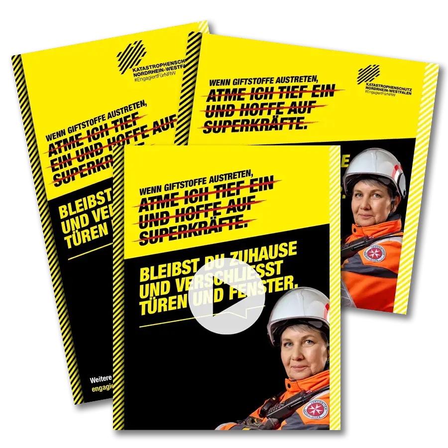 Befähigungsmotiv in der Social-Media-Darstellung mit einer Katastrophenschützerin von der JUH.