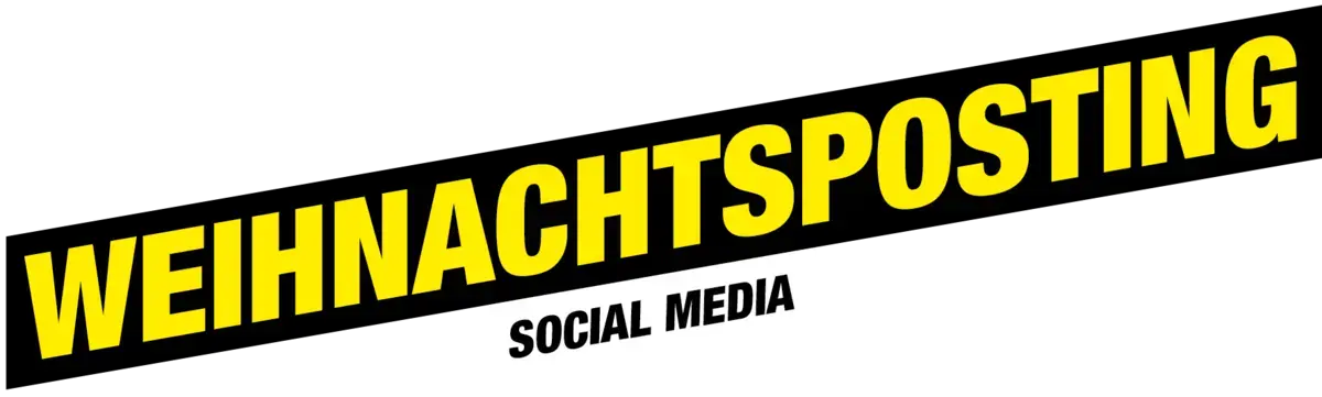 Ein Banner. Der Text sagt: &quot;Weihnachtsposting&quot; und &quot;Social Media&quot;.