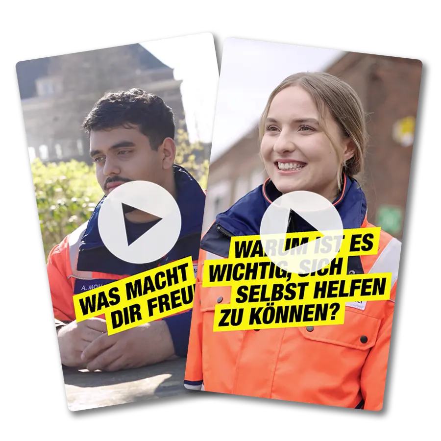 Das Bild zeigt zwei Video-Previews mit den Interviews der Kampagnengesichter des MHD.