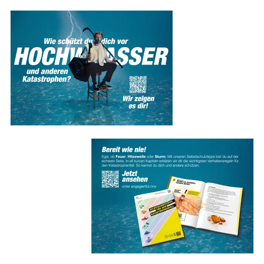 Eine Ansicht der Postkartenmotive, bei der Tom auf einem Hocker sitzt und einen Hockeyschläger über der Schulter hat.
