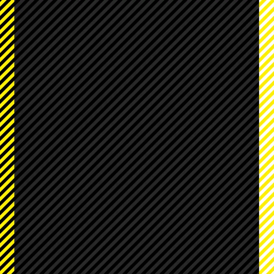 Eine Fläche aus schwarz-gelben, schwarz-grauen und weiß-gelben Schrägstreifen.
