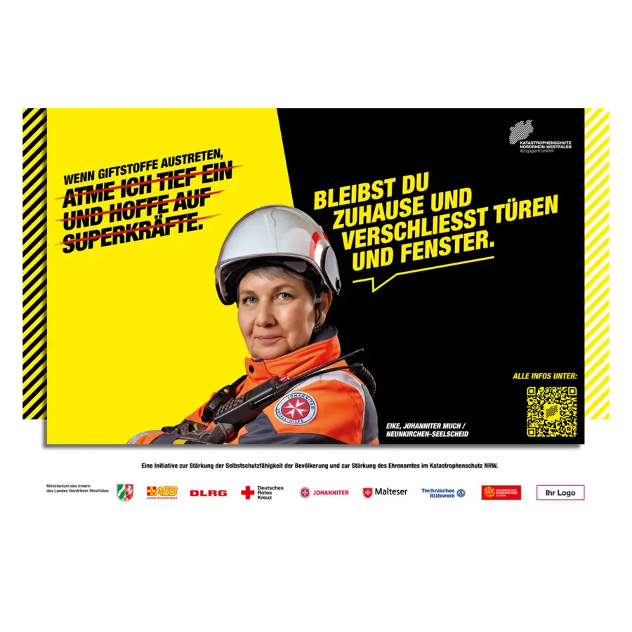 Ein Citystar-Format mit einer Katastrophenschützerin von der JUH.