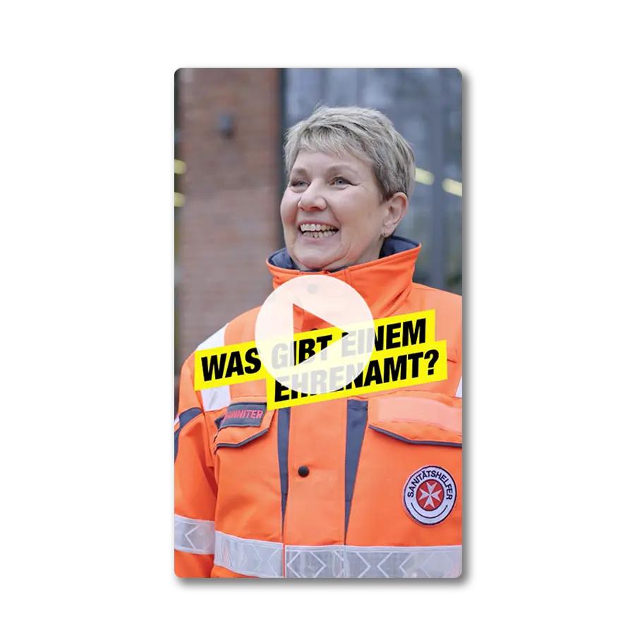 Eine Video-Darstellung des Interview-Clips mit einer Katastrophenschützerin von der JUH.