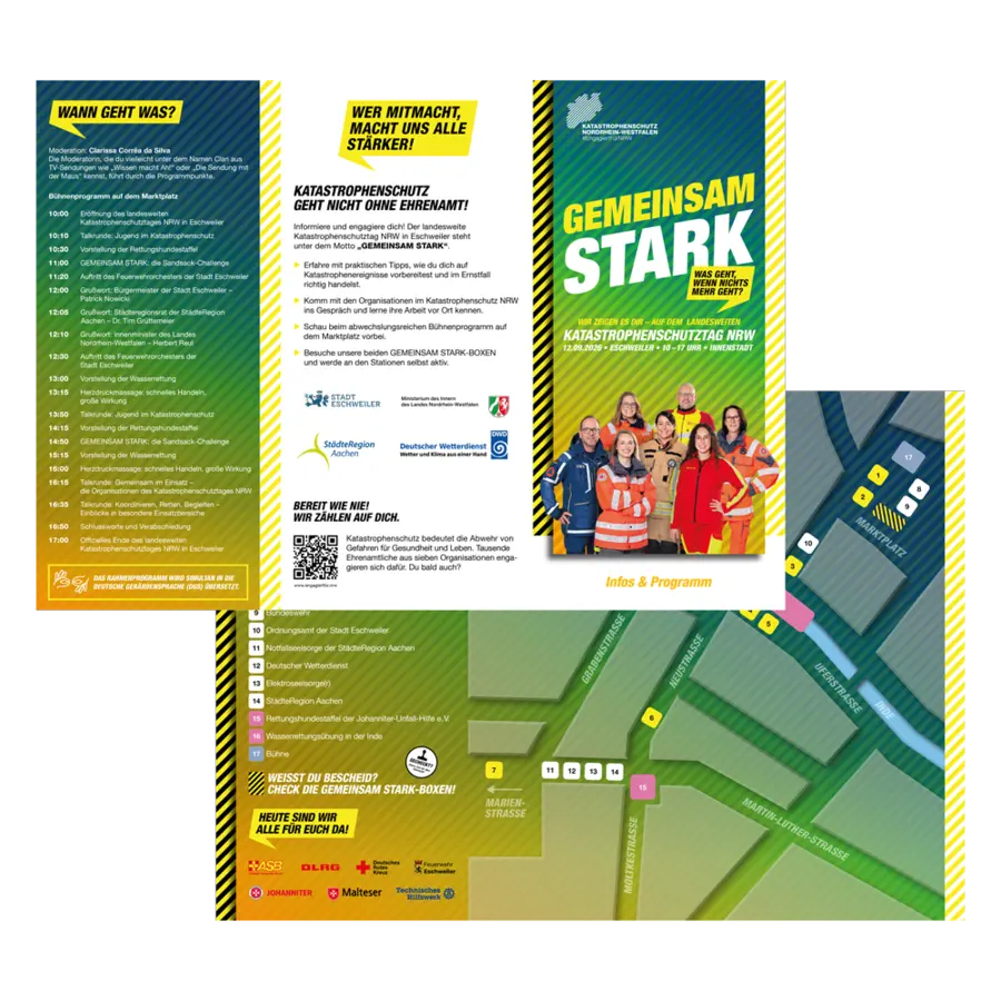 Der Programmflyer des Katastrophenschutztages in Eschweiler.